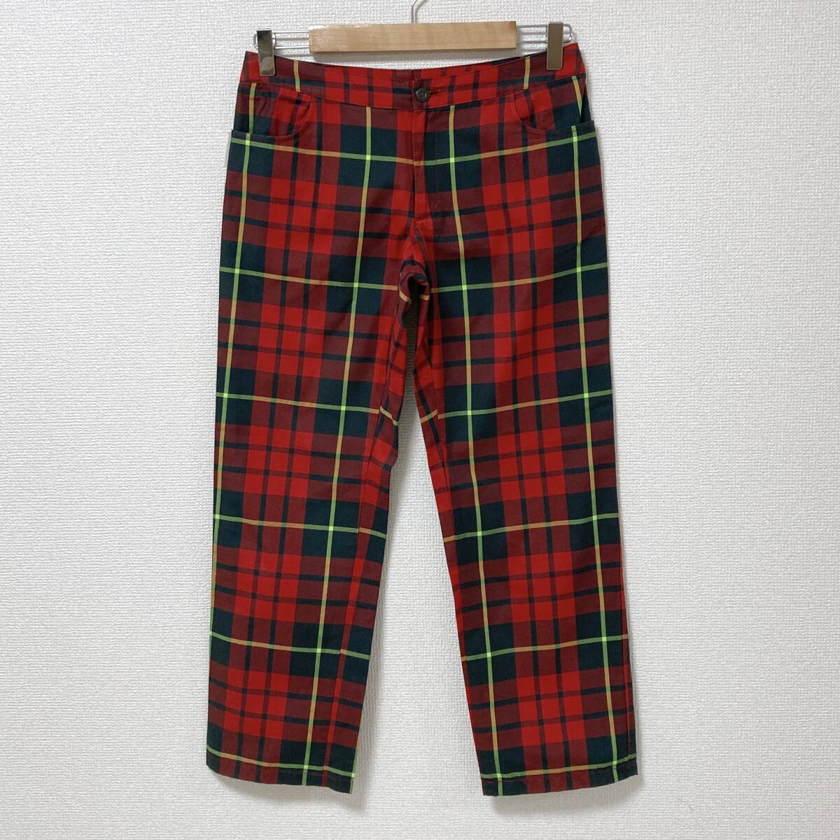 2001SS UNDERCOVER CHAOTIC DISCORD タータンチェック クロップド パンツ Mサイズ アンダーカバー スラックス VINTAGE archive 4040263_画像1