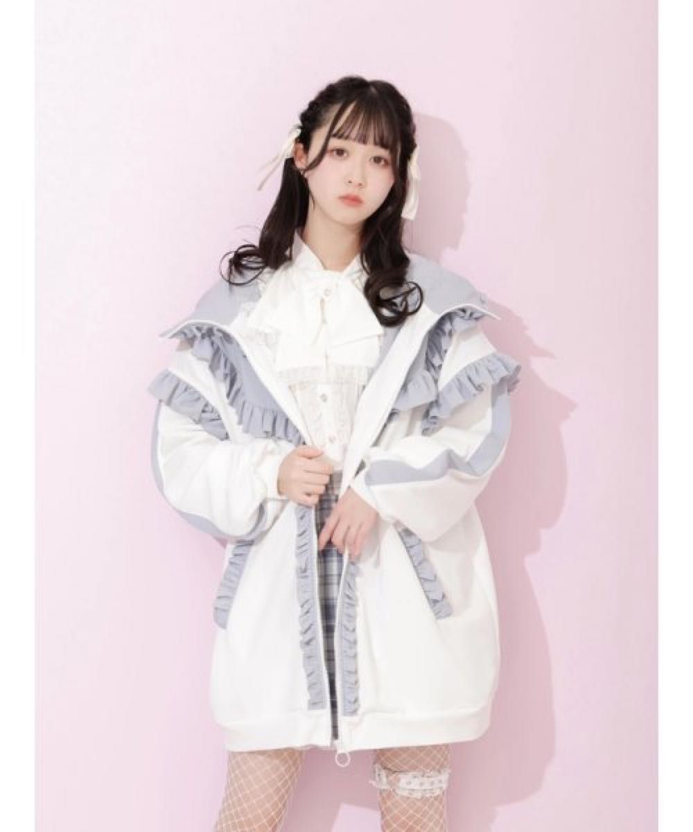 ノエミー NOEMIE ヨークフリルうさ耳ジャージパーカー オフ ノエミー NOEMIE ヨークフリルうさ耳ジャージパーカー オフ
