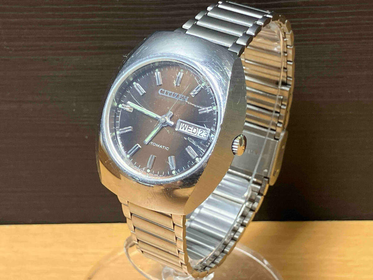 ジャンク CITIZEN シチズン 自動巻き腕時計 シルバー×ブラウン