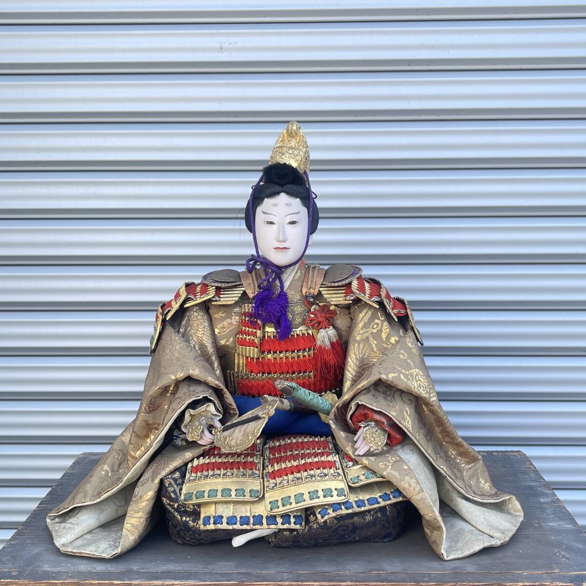 五月人形 応神天皇 京都の人形師 岡田伊三郎 明治期 飾馬 馬夫 五月人形 応神天皇 京都の人形師 岡田伊三郎 明治期 飾馬 馬夫