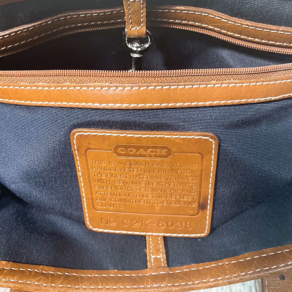 COACH コーチ レザー ハンドバッグ ベージュ 6038 シグネチャー COACH コーチ レザー ハンドバッグ ベージュ 6038 シグネチャー