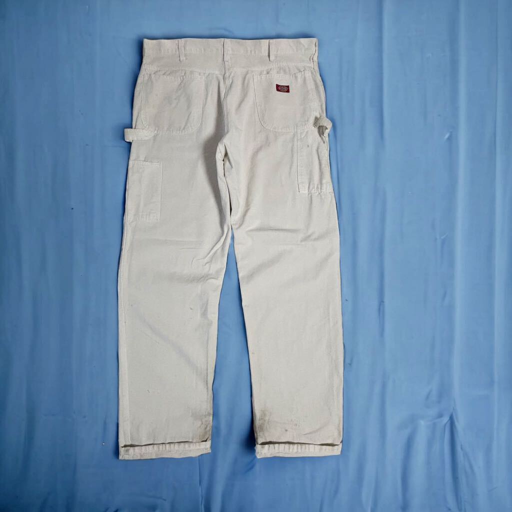 雰囲気抜群 90's VINTAGE Dickies ホワイト ペインターパンツ 雰囲気抜群 90's VINTAGE Dickies ホワイト ペインターパンツ