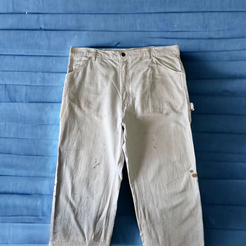 雰囲気抜群 90's VINTAGE Dickies ホワイト ペインターパンツ 雰囲気抜群 90's VINTAGE Dickies ホワイト ペインターパンツ