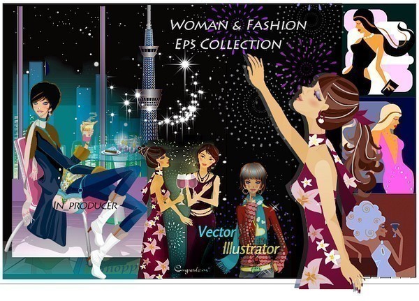 EPS/SVG material compilation Woman&Fashion Collectioni RaRe draw data. **[ free shipping ]**