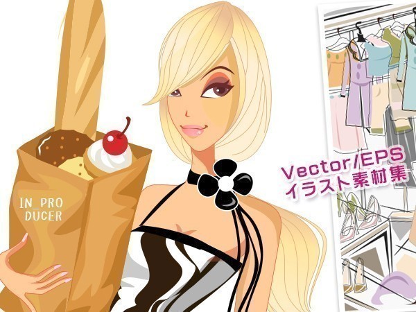 EPS/SVG material compilation Woman&Fashion Collectioni RaRe draw data. **[ free shipping ]**