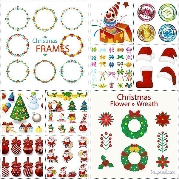 DVD2 sheets set # Christmas material compilation EPS/SVG penetration PNG Christmas . comb. material compilation Kawai i& cool for Inkscapei RaRe 