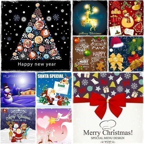 カワイイものからオトナ女子向けのクリスマスデザイン＆コラージュパーツ DVD2枚組 クリスマス素材集 EPS/SVG 透過PNG　_EPS/SVG/透過PNG
