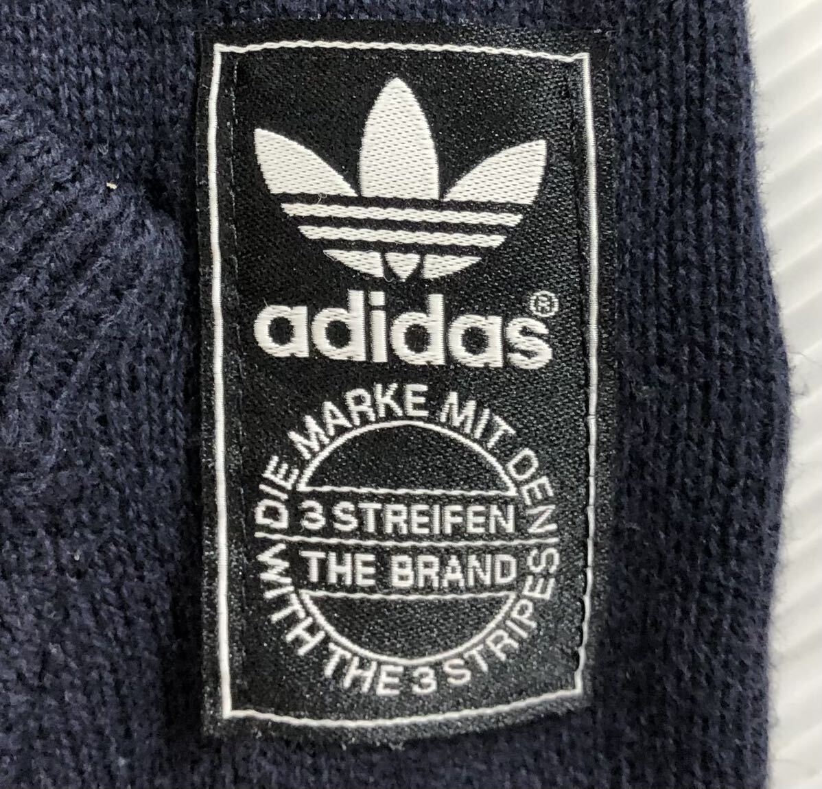 # adidas originals Adidas Originals #to ref . il Logo braided pattern label cotton knitted parka navy × white 2XS