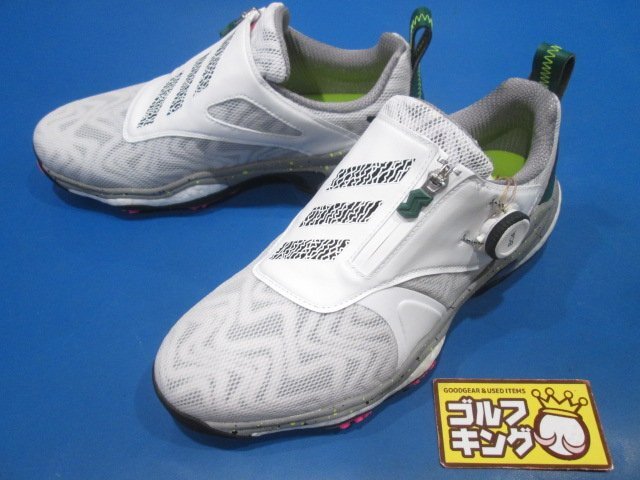 GK鈴鹿☆ 中古016 【25.5cm】アディダス★コードカオス25 ボア★IG8705★ホワイト系★スパイクレス ゴルフシューズ★