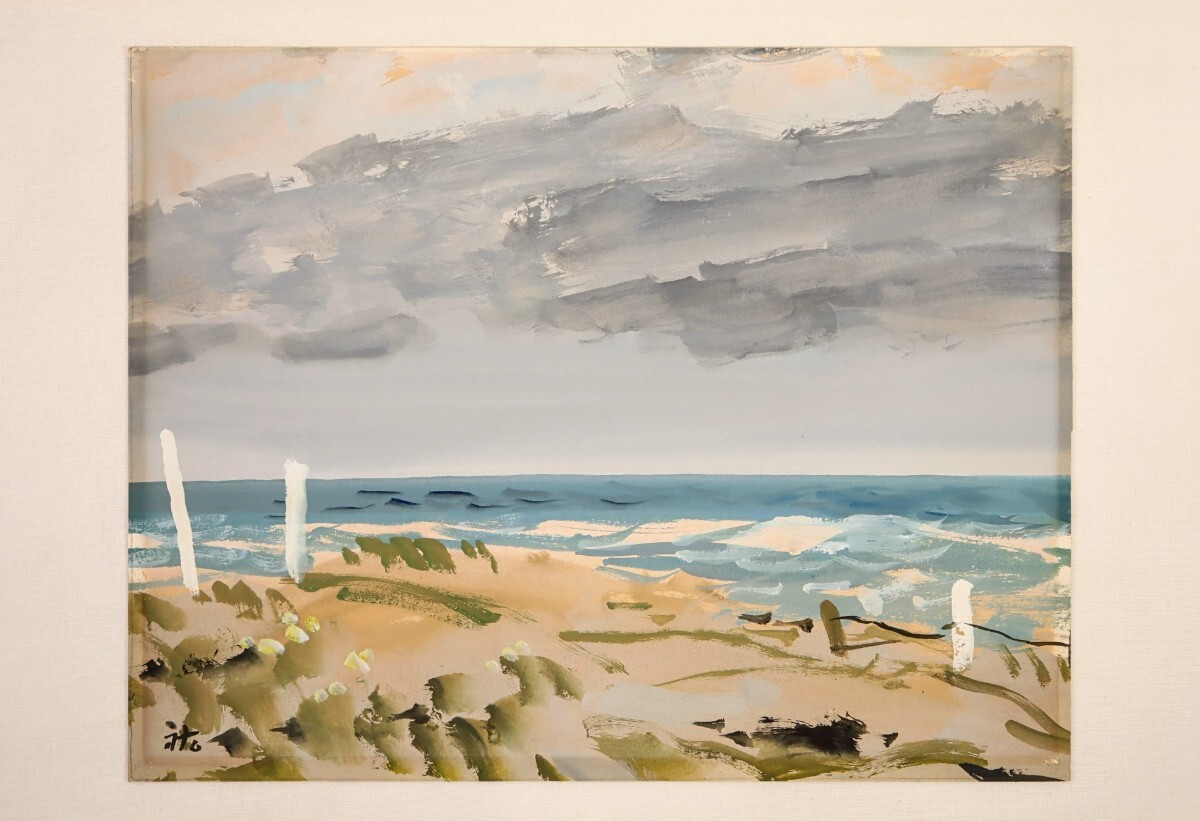 真作 柴田祐作 水彩「海」画 41×32cm 6号 千葉県出身 日展参与 真作 柴田祐作 水彩「海」画 41×32cm 6号 千葉県出身 日展参与