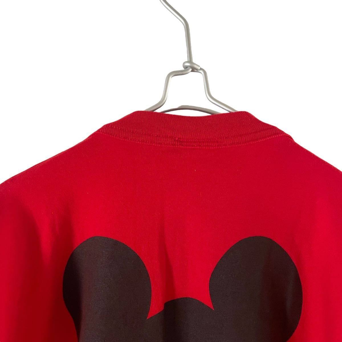 90'S 】美品Disney お座りミッキー 青パンミッキー カラーT 90'S 】美品Disney お座りミッキー 青パンミッキー カラーT