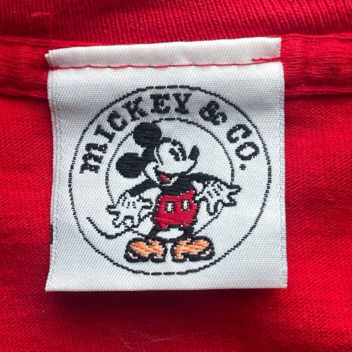 90'S 】美品Disney お座りミッキー 青パンミッキー カラーT 90'S 】美品Disney お座りミッキー 青パンミッキー カラーT