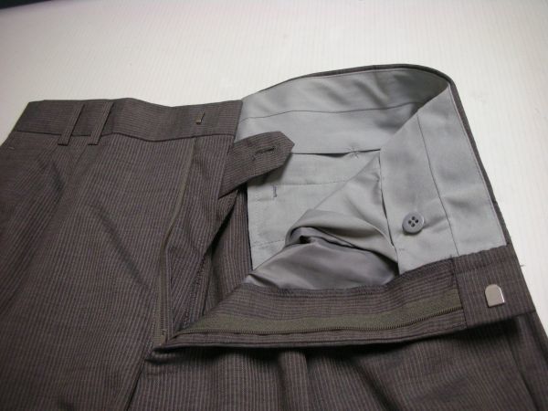 ジャンク市★年中品毛混グレイ grayストライプ織シングルスーツ S-A4_画像8