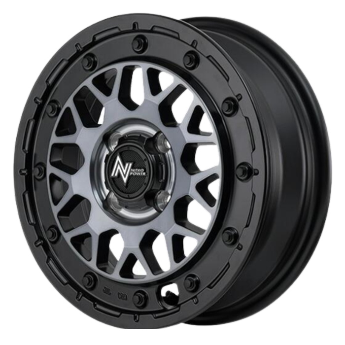 BRIDGESTONE NEWNO 165/70R14 NITRO POWER M29 STINGER セミグロスブラッククリア 14インチ 4.5J+45 4H-100 4本セット