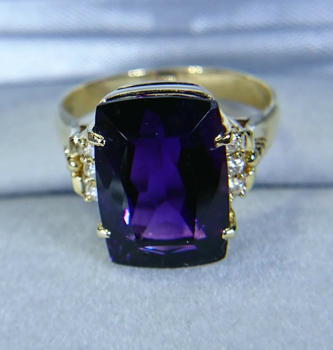 ★K&Yジュエリー工房★新品　リング　　天然アメジスト6.22ct.(ブラジル産)　ダイヤ0.09ct. ★_画像3