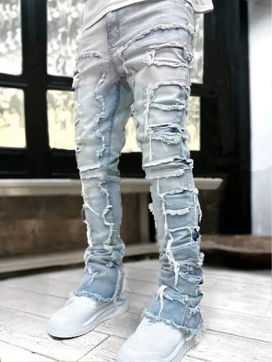 ダメージデニム US UKドリル バイカーデニム AMIRI trapstar ダメージデニム US UKドリル バイカーデニム AMIRI trapstar