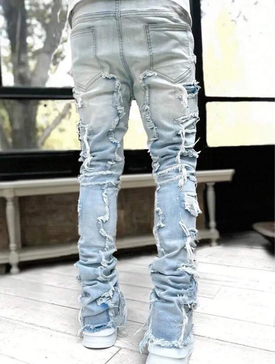 ダメージデニム US UKドリル バイカーデニム AMIRI trapstar ダメージデニム US UKドリル バイカーデニム AMIRI trapstar