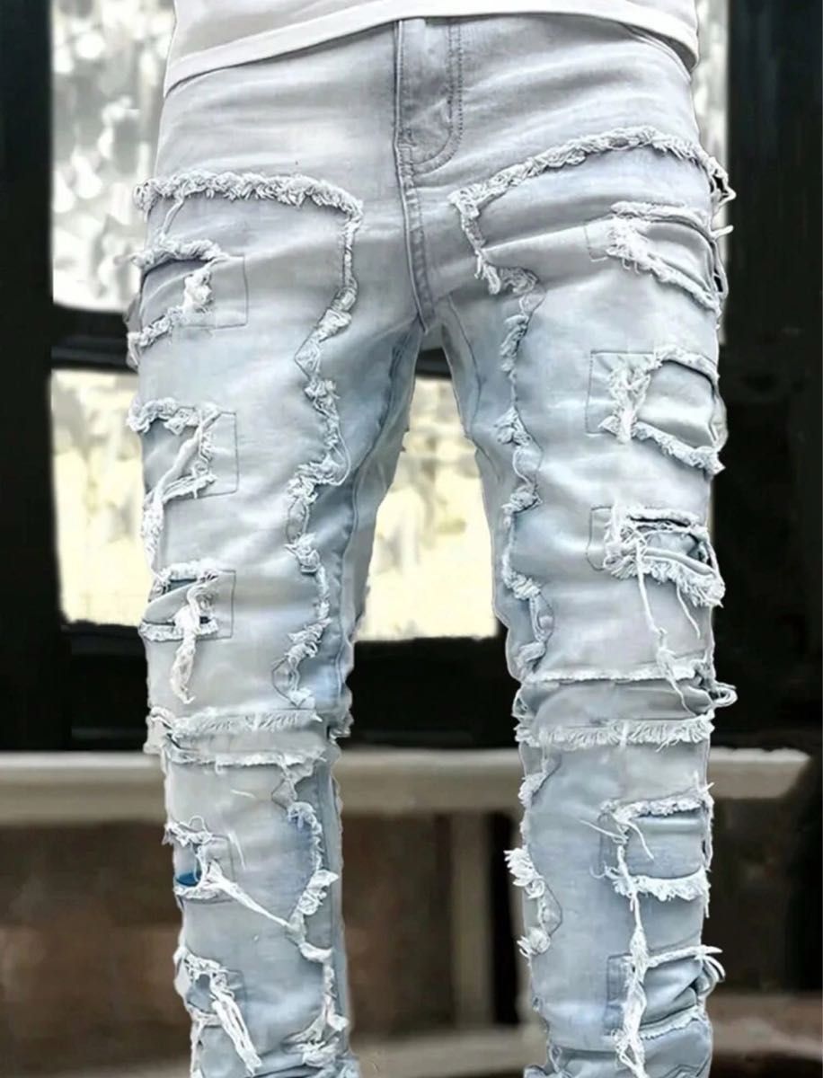 ダメージデニム US UKドリル バイカーデニム AMIRI trapstar ダメージデニム US UKドリル バイカーデニム AMIRI trapstar