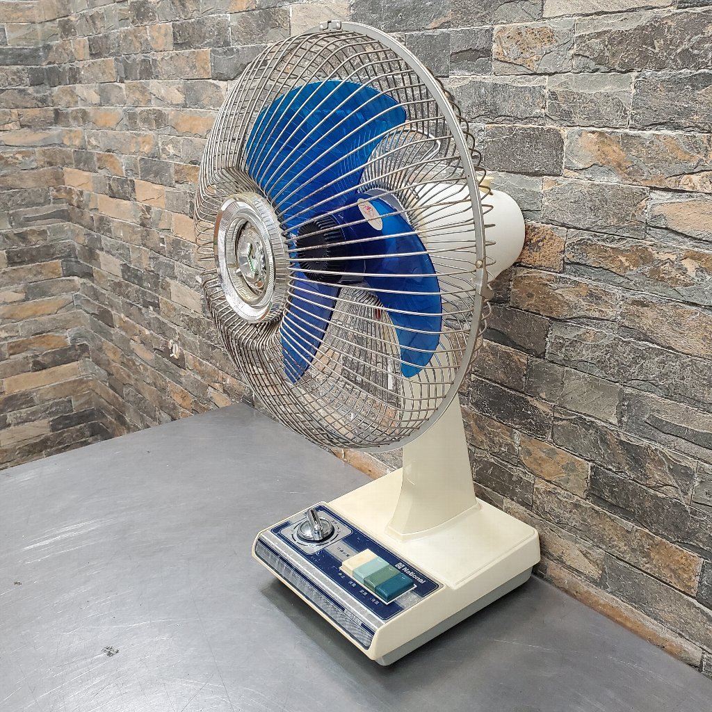 !!4f097-2 National National Matsushita electro- vessel 30 centimeter desk . Showa Retro antique electric fan F-30F1J 3 sheets wings feather diameter 30cm 100V!!