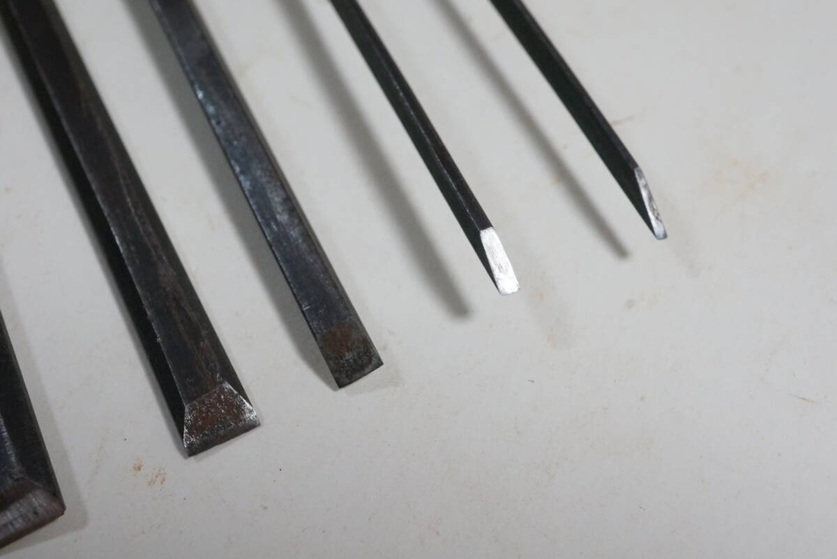 2315_3突き鑿 10本セット japanese carpenter chisel nomi 2315_3突き鑿 10本セット japanese carpenter chisel nomi