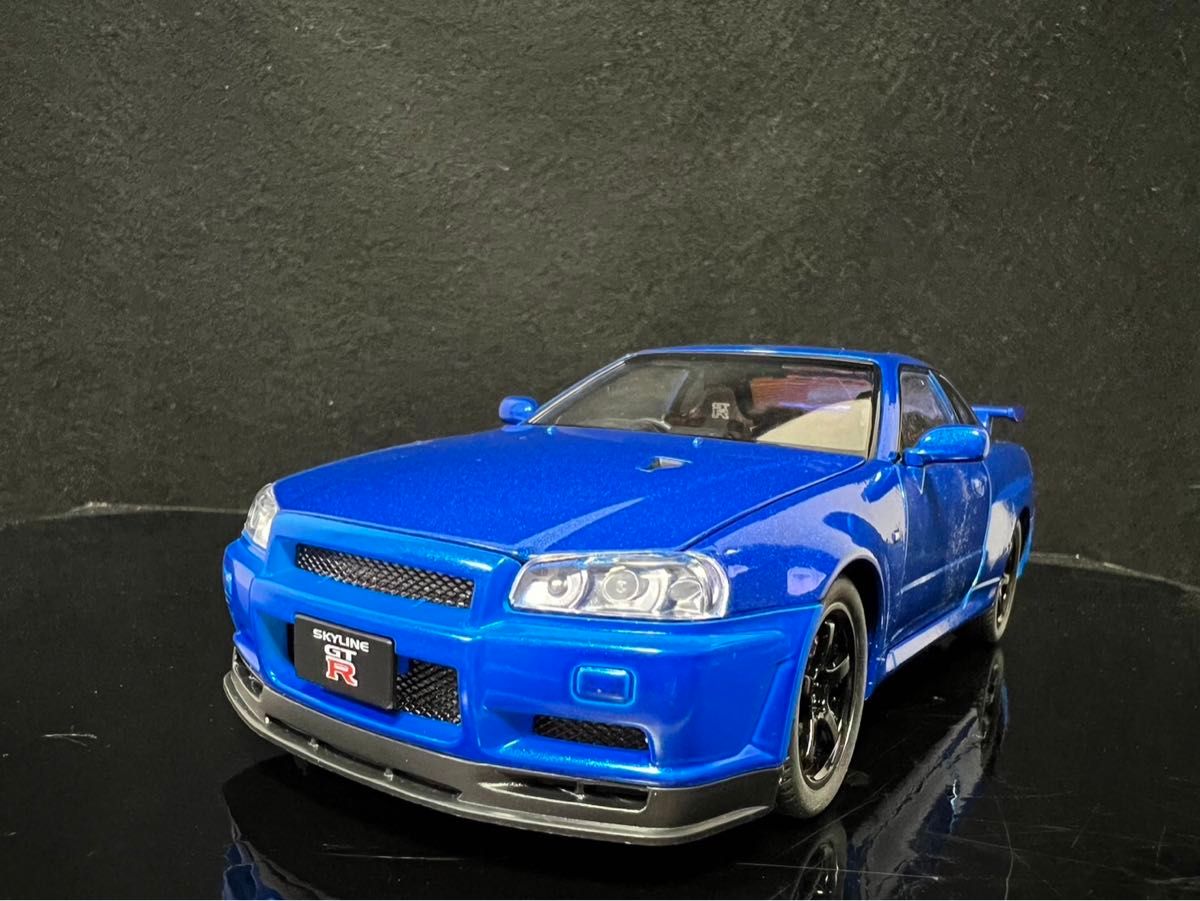 スカイラインGTR R34 日産 1/24 ミニカー 青 H179|Yahoo!フリマ スカイラインGTR R34 日産 1/24 ミニカー 青 H179|Yahoo!フリマ