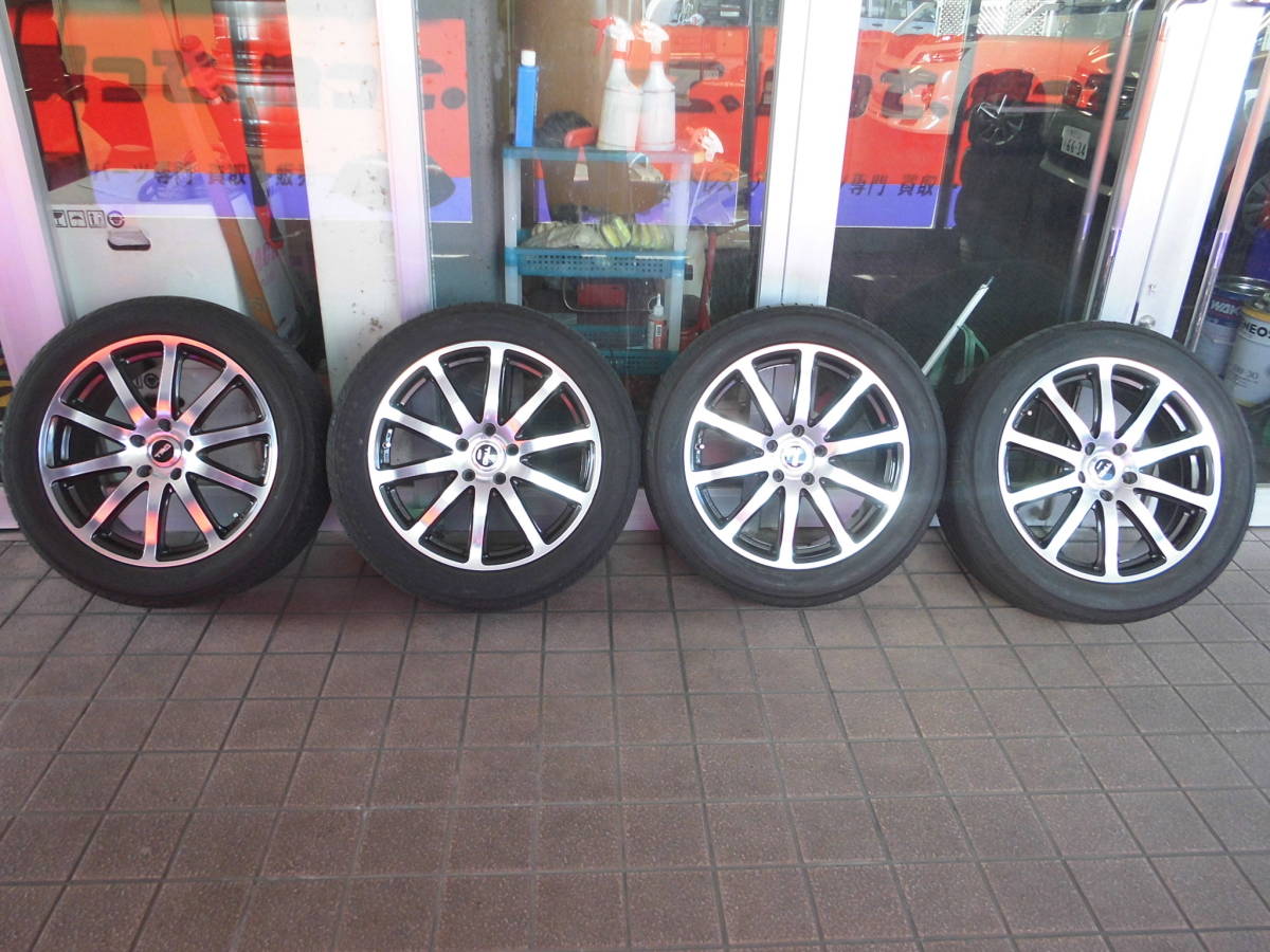 ♪Ｃ0484　ＲＡＹＳ　ＴＲＤ　ＴＦ２　7.5Ｊ-18　ＯＦＦ+47　235/50Ｒ18　タイヤセット　中古品♪_画像1