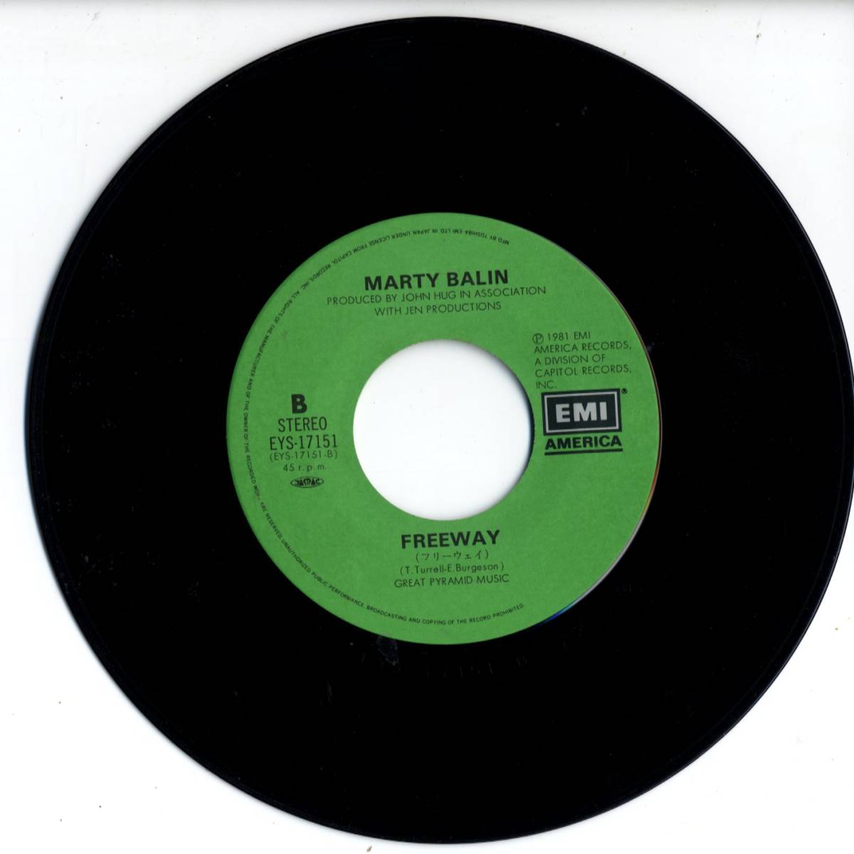 Marty Balin (Jefferson Starship) 「Hearts/ Freeway」国内盤EPレコード　_画像4
