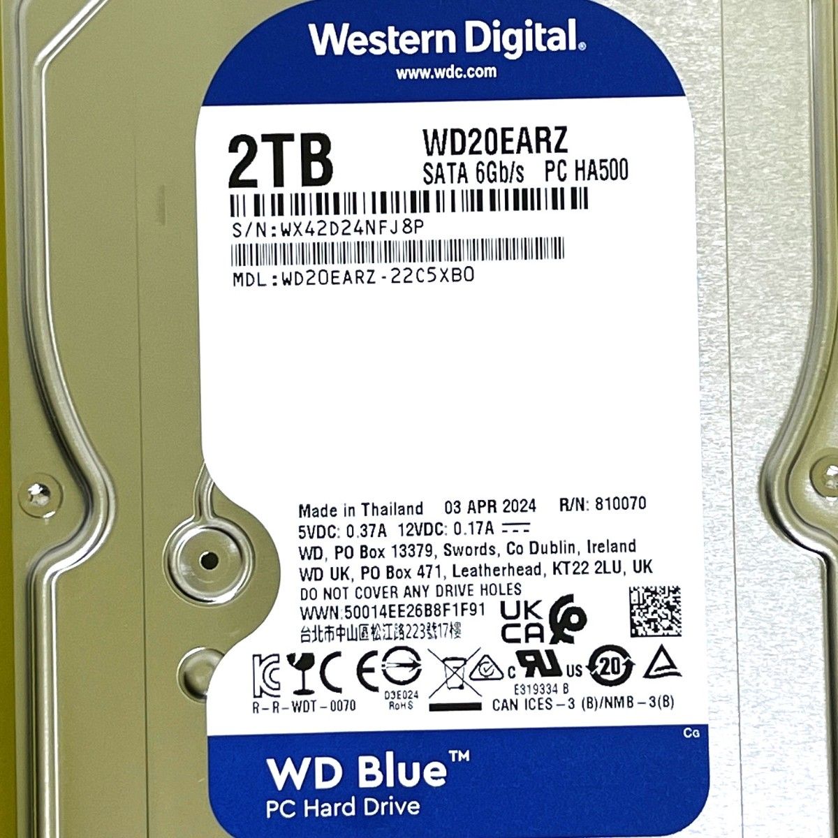 2TB WD Blue / WD20EARZ【使用時間 3h】2024年製 新品同様 2TB WD Blue / WD20EARZ【使用時間 3h】2024年製 新品同様