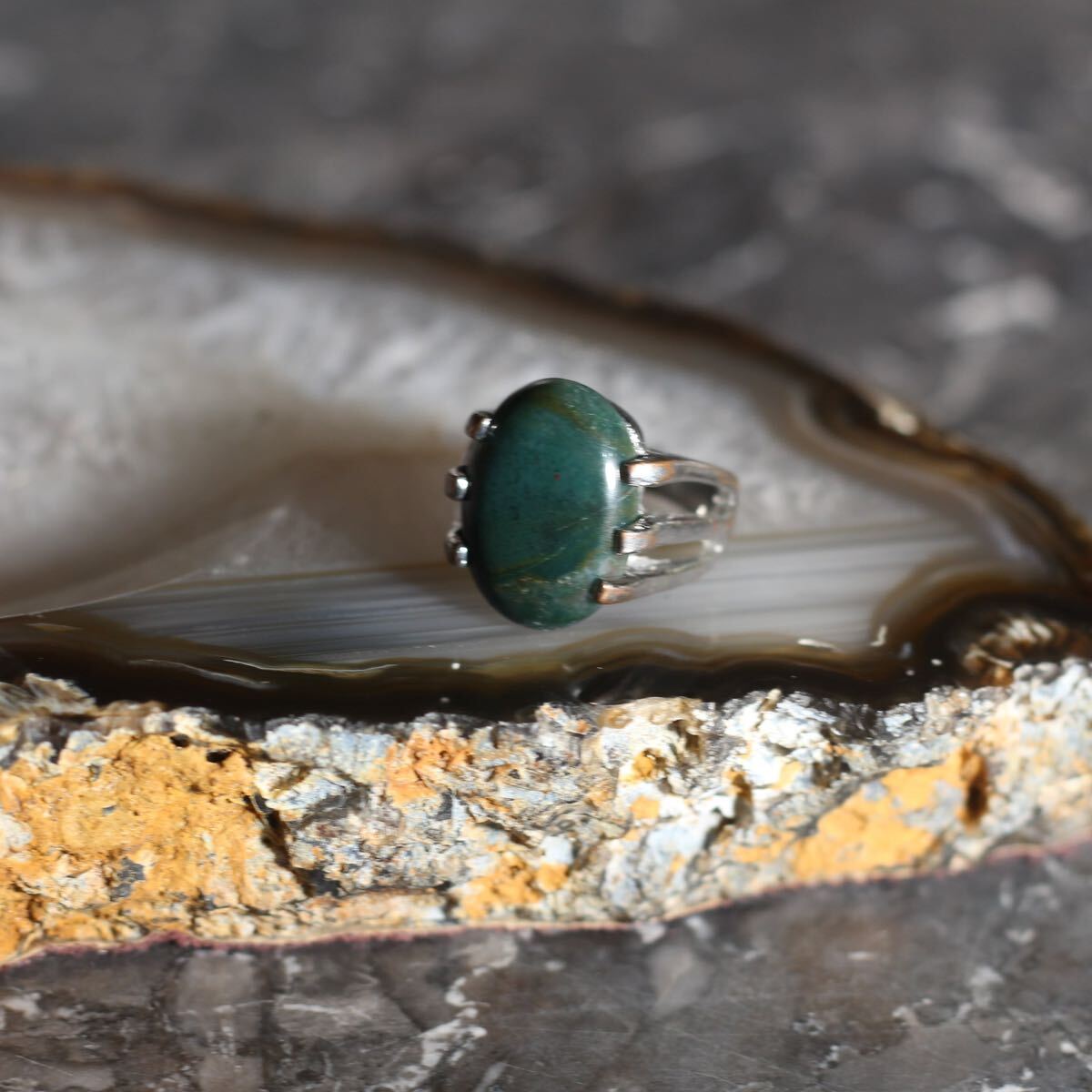USA VINTAGE COLOR STONE DESIGN RETRO RING/アメリカ古着カラーストーンデザインレトロリング