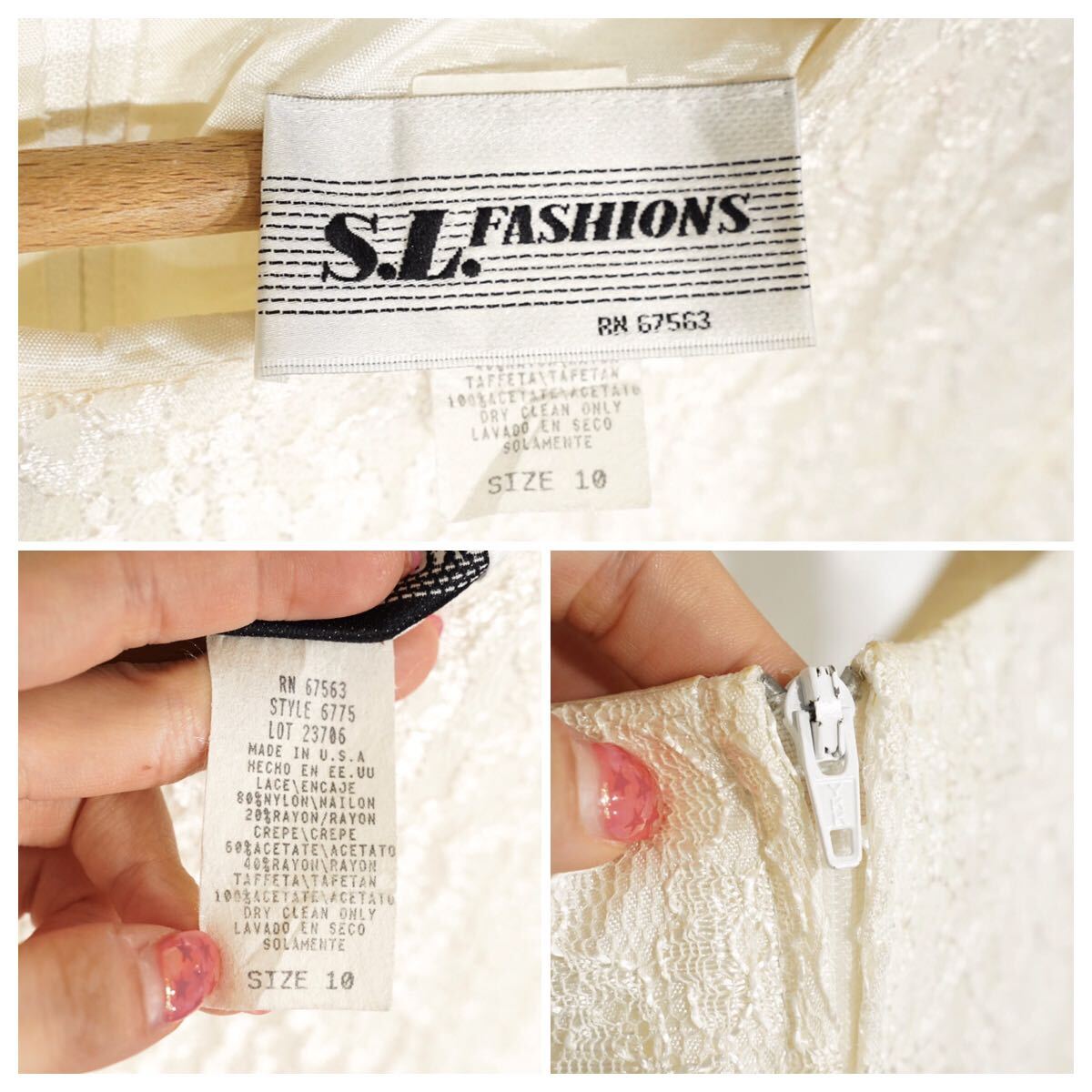 80's USA VINTAGE S L FASHIONS EMBROIDERY JACQUARD LACE 80's USA VINTAGE S L FASHIONS EMBROIDERY JACQUARD LACE