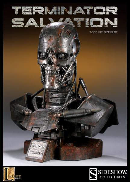 [ toy model ]SIDESHOW LIFE-SIZE BUST TERMINATOR T-600 side shou Terminator bust limitation version popular alloy model collection 1:1 scale R58