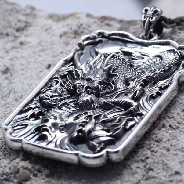 [ permanent gorgeous ] silver pendant original silver Dragon luck with money fortune . better fortune feng shui memory day birthday . except . amulet accessory * length 58mm -ply 34g proof attaching W60
