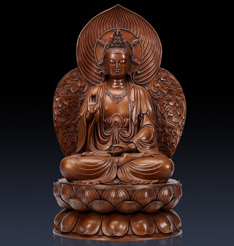 縁起置物】銅像 置物『紫銅観音菩薩本尊蓮花座像』ハンドメイド 縁起置物】銅像 置物『紫銅観音菩薩本尊蓮花座像』ハンドメイド