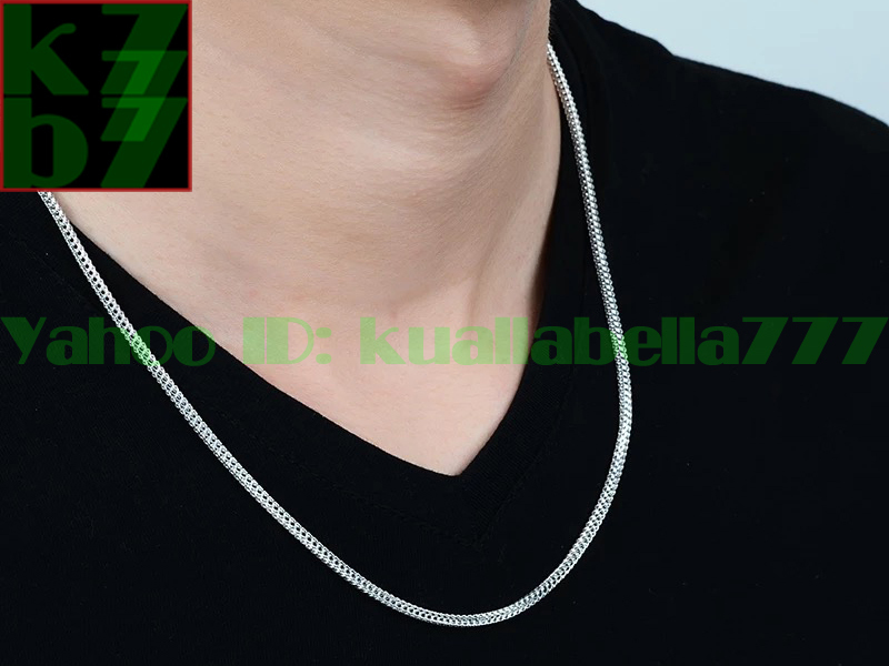 [ permanent gorgeous ] men's platinum chain necklace white gold luck with money fortune . better fortune birthday memory day present accessory * length 56cm -ply 18g proof attaching V94