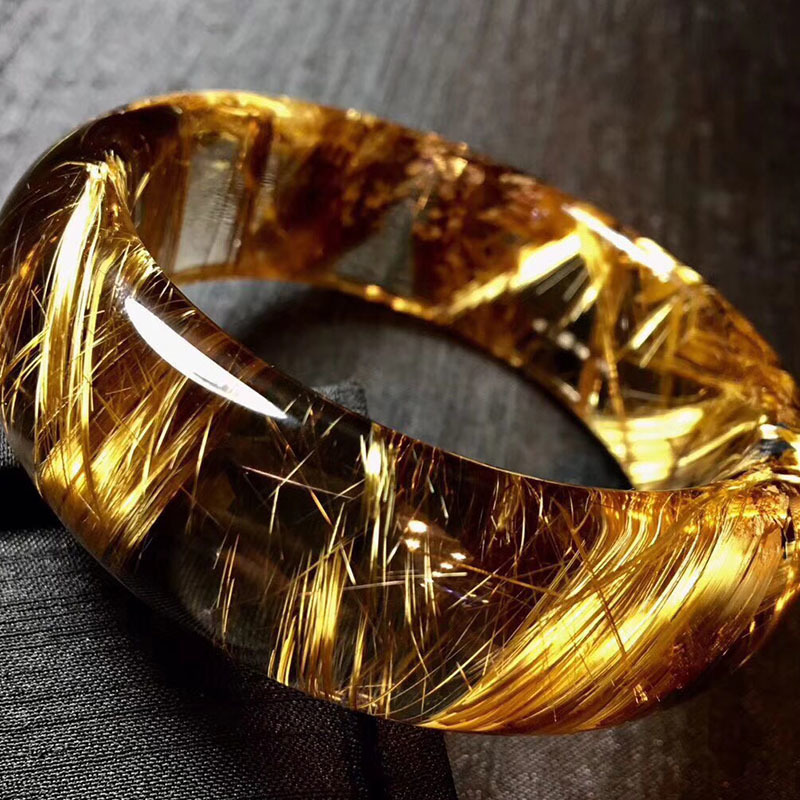 [.. драгоценнный камень ] Gold кошачий глаз Taichi n рутил кварц браслет кристалл Power Stone удача в деньгах состояние . внутренний диаметр 62mm ширина 23.5mm доказательство есть Z43