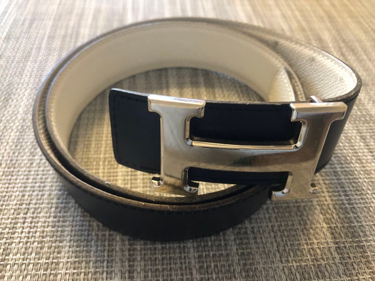 HERMES エルメス ベルト 75 リバーシブル ブラック&ホワイト HERMES エルメス ベルト 75 リバーシブル ブラック&ホワイト