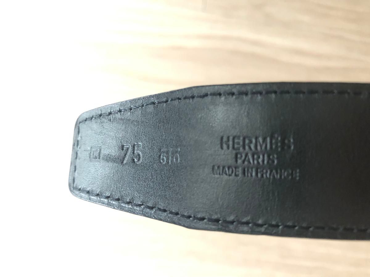 HERMES エルメス ベルト 75 リバーシブル ブラック&ホワイト HERMES エルメス ベルト 75 リバーシブル ブラック&ホワイト