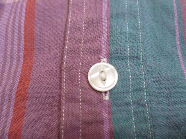 ポロラルフローレン 通気口 チンスト コットンチェックシャツ 紫×緑 L_画像8