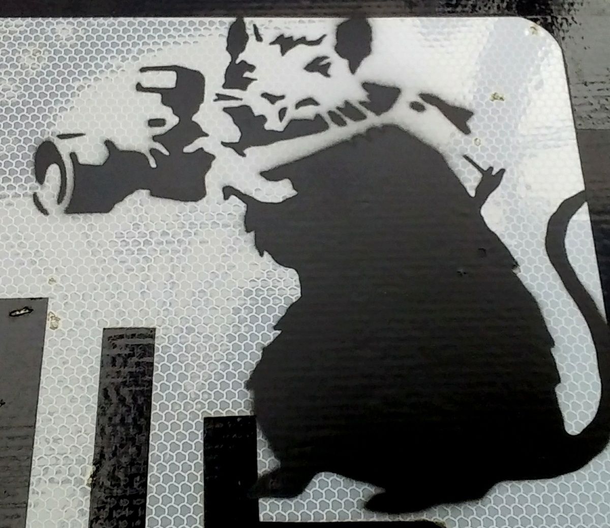  новый цена!Banksy( банк si-). load автограф [Paparazzi Rat] дорога опознавательный знак.2000 год примерно Англия улица среди обнаружение, очень большой Street искусство произведение #R&SD. COA