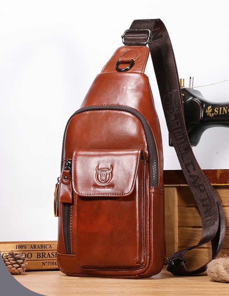 3 сolor selection possible body bag men's shoulder bag original leather cow leather multifunction diagonal .. bag Brown 