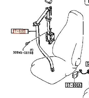 マツダ 純正 ロードスター フロント シート ベルト B MAZDA MX-5 MIATA Roadster Front Seat Belt B 未使用 Genuine OEM メーカー純正品