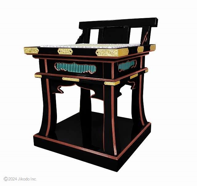 寺院仏具】黒塗り面朱 高級背高導師机用椅子(椅子ごと回る 寺院仏具】黒塗り面朱 高級背高導師机用椅子(椅子ごと回る