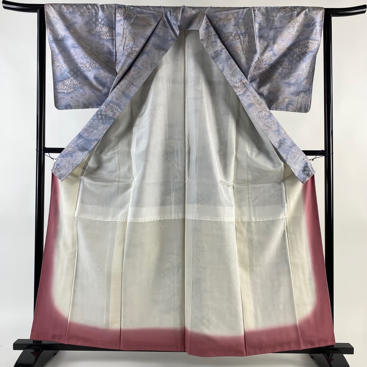 紬 身丈160.5cm 裄丈64cm M 単衣 幾何学 黒 正絹 美品 秀品 中古 紬 身丈160.5cm 裄丈64cm M 単衣 幾何学 黒 正絹 美品 秀品 中古