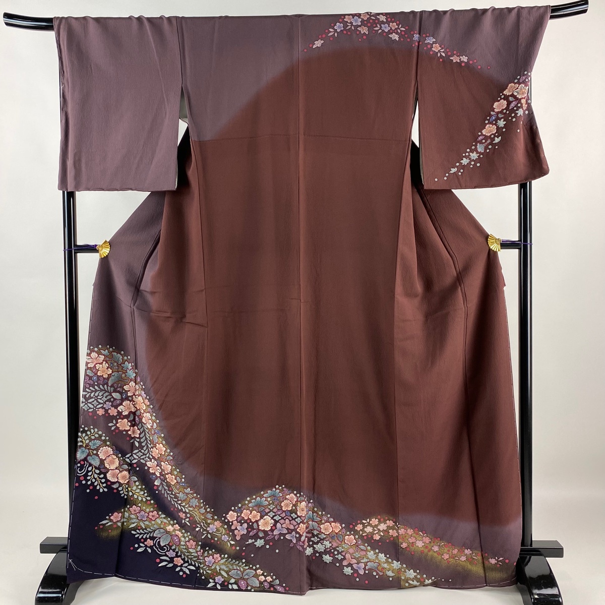  visit wear length 166.5cm sleeve length 71cm L..... pieces floral print aperture stop gold paint ash purple silk beautiful name of product goods [ used ]