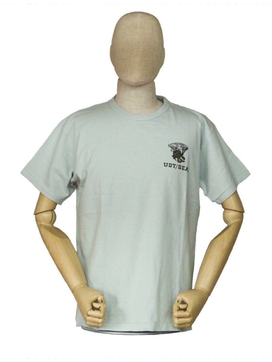 期間限定キャンペーン WAREHOUSE 半袖Tシャツ セコハン セカンドハンド “UDT/SEAL(FROG) 2ND-HAND サックス/サイズL Lot.4064 半袖Tシャツ