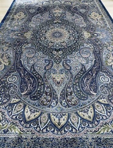 百貨店展示品 Negin Mashhad Helel工房 大判 シルク100% 最高峰 百貨店展示品 Negin Mashhad Helel工房 大判 シルク100% 最高峰