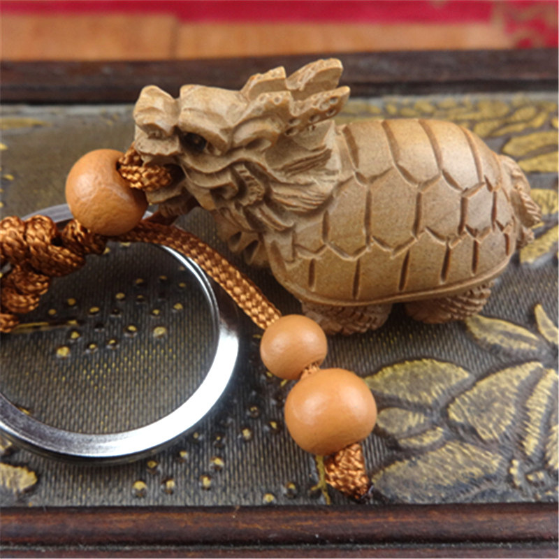 [ tea caddy. tree netsuke ]* dragon turtle long i* natural / natural tree made / handmade / hand made / skill sculpture / key holder / strap / present / better fortune feng shui . except .