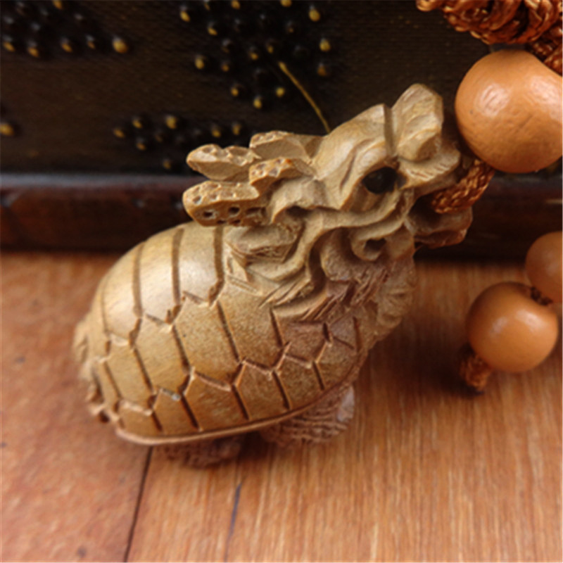 [ tea caddy. tree netsuke ]* dragon turtle long i* natural / natural tree made / handmade / hand made / skill sculpture / key holder / strap / present / better fortune feng shui . except .