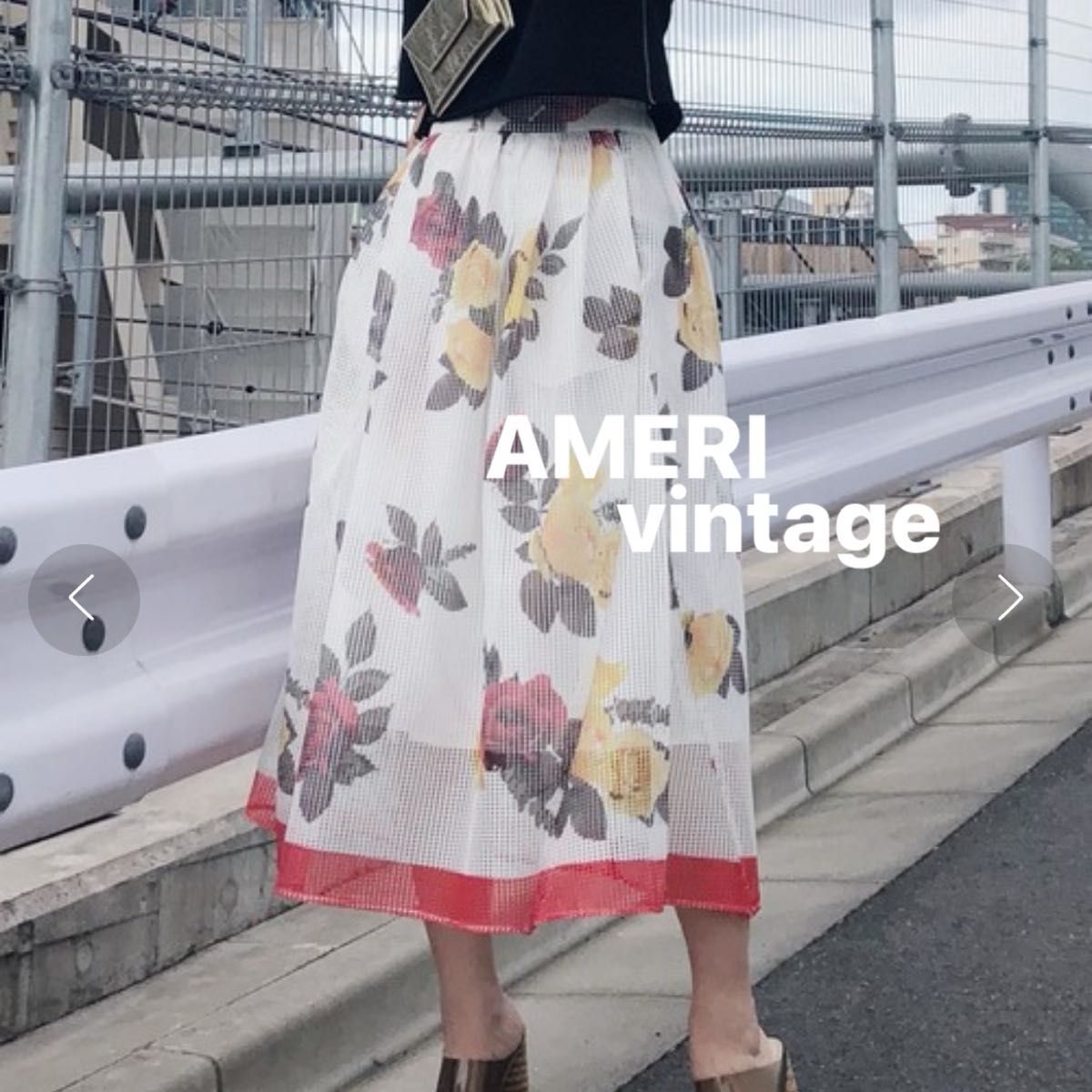AMERI VINTAGE フラワープリント ロングスカート AMERI VINTAGE フラワープリント ロングスカート