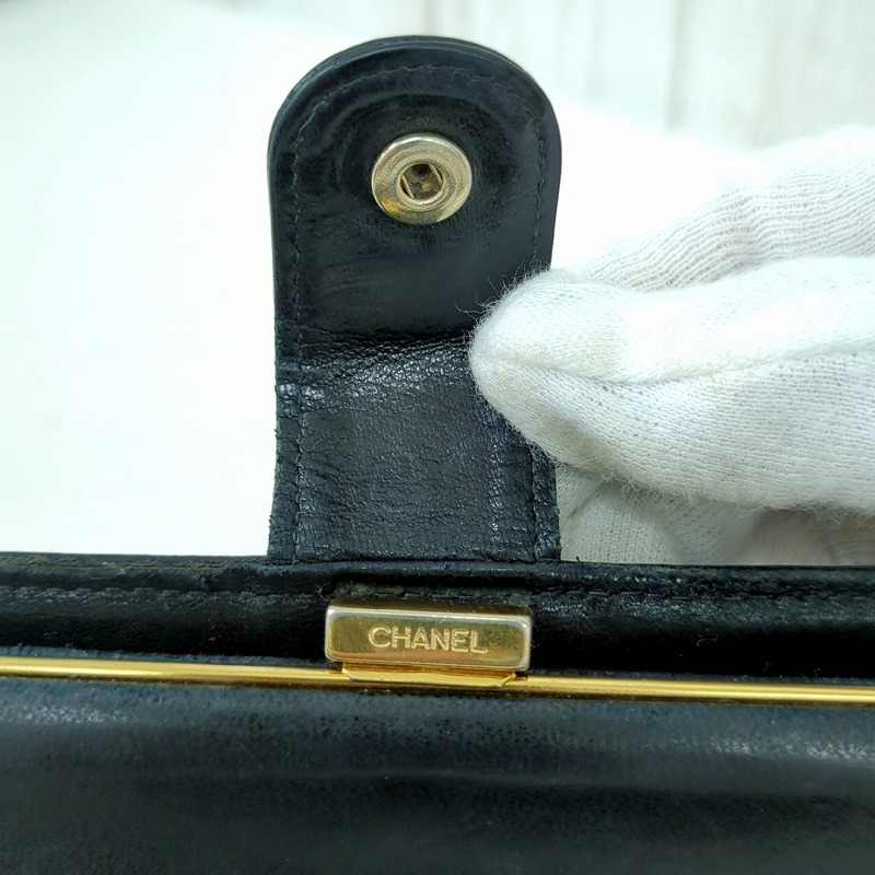 CHANEL シャネル 長財布 ブラック 黒 キャビアスキン フランス製 CHANEL シャネル 長財布 ブラック 黒 キャビアスキン フランス製